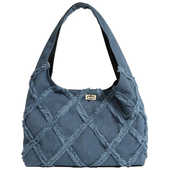 Chic Denim Canvas Shoulder Bag Summer Tote Bags Casual Handbag :< - Picture 1 of 7